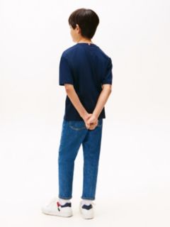 Essential Flag Embroidery Crew Neck T-Shirt — Blue 4