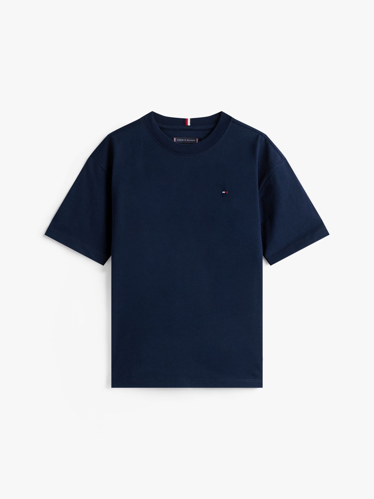 Essential Flag Embroidery Crew Neck T-Shirt — Blue