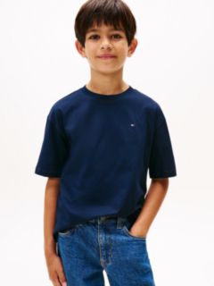 Essential Flag Embroidery Crew Neck T-Shirt — Blue 1