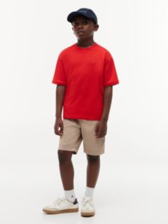 Essential Flag Embroidery Crew Neck T-Shirt — Red 3