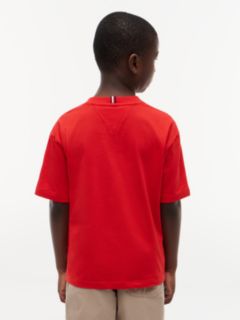Essential Flag Embroidery Crew Neck T-Shirt — Red 4