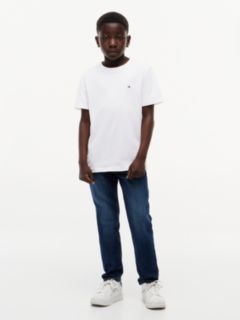 Essential Flag Embroidery Crew Neck T-Shirt — White 3