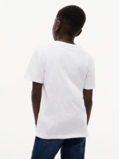 Essential Flag Embroidery Crew Neck T-Shirt — White 4