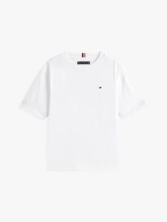 Essential Flag Embroidery Crew Neck T-Shirt — White 5