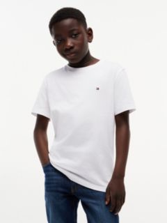 Essential Flag Embroidery Crew Neck T-Shirt — White 1