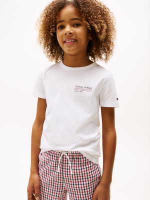 white flag character back logo t-shirt for boys tommy hilfiger