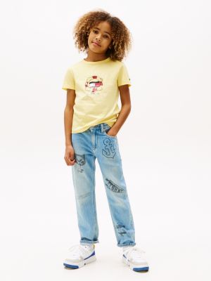 yellow flag character back logo t-shirt for boys tommy hilfiger