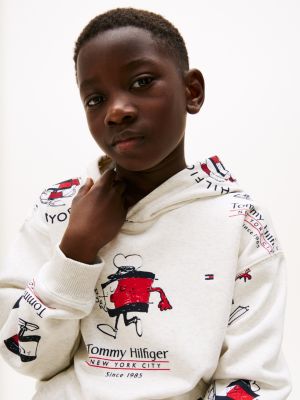 meerdere kleuren hoodie met vlagmascotte voor jongens - tommy hilfiger