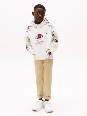 felpa con cappuccio e bandierine multicolore da bambini tommy hilfiger