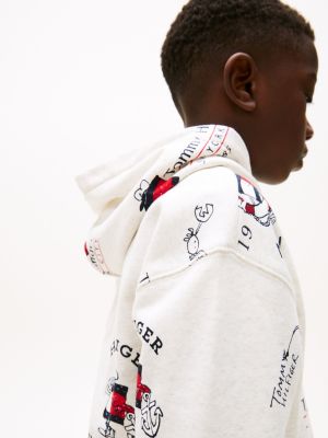 meerdere kleuren hoodie met vlagmascotte voor jongens - tommy hilfiger