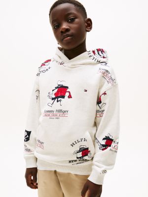 multi hoodie met vlagmascotte voor jongens - tommy hilfiger