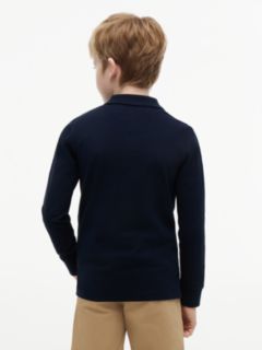 Essential Regular Fit Long Sleeve Polo Shirt — Blue 4