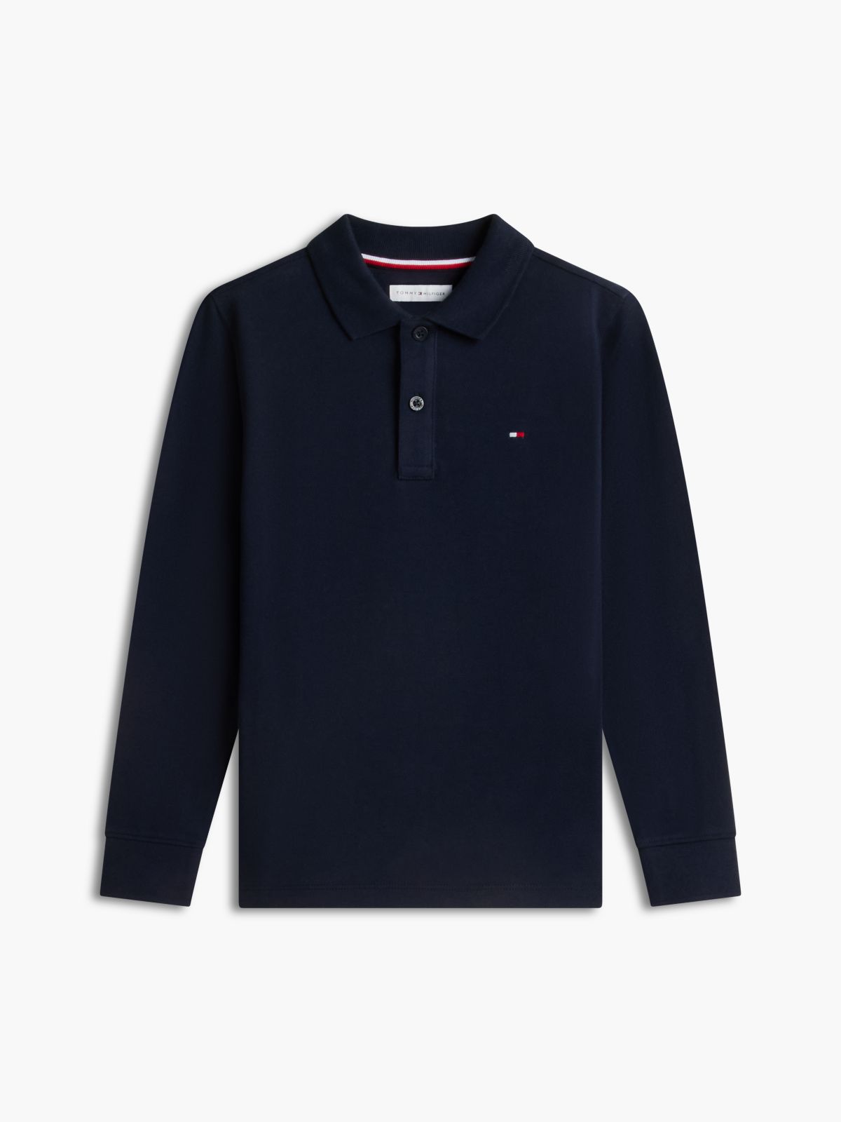Essential Regular Fit Long Sleeve Polo Shirt — Blue