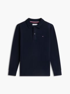 Essential Regular Fit Long Sleeve Polo Shirt — Blue 5