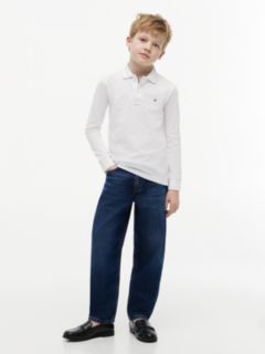 Essential Regular Fit Long Sleeve Polo Shirt — White 2