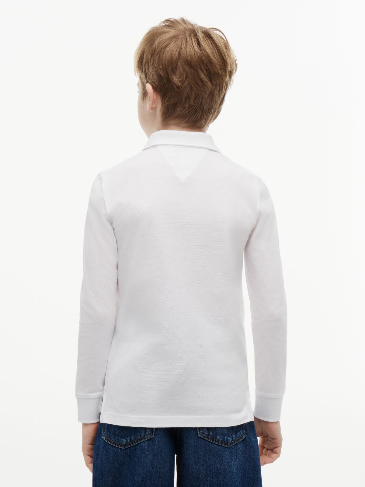 Essential Regular Fit Long Sleeve Polo Shirt — White