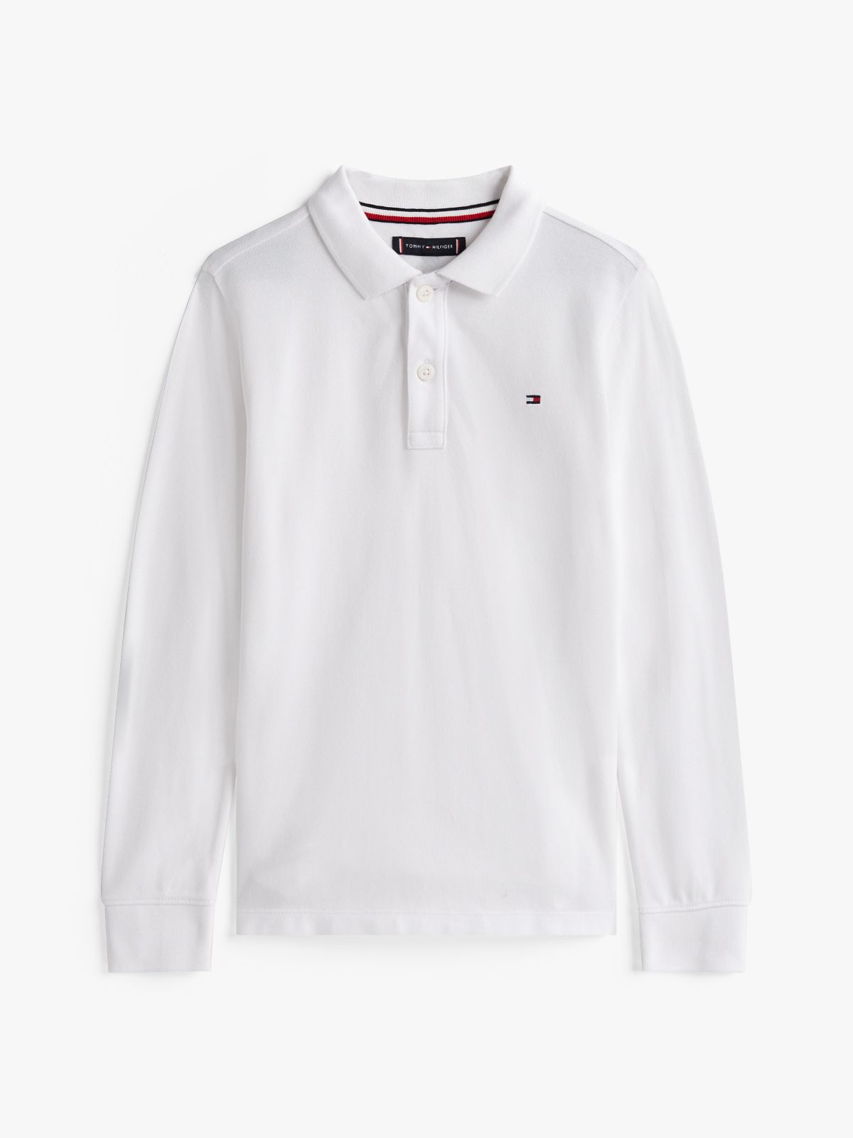 Essential Regular Fit Long Sleeve Polo Shirt — White