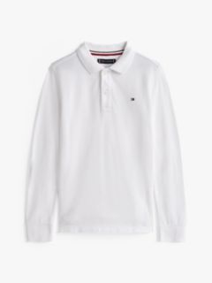 Essential Regular Fit Long Sleeve Polo Shirt — White 5