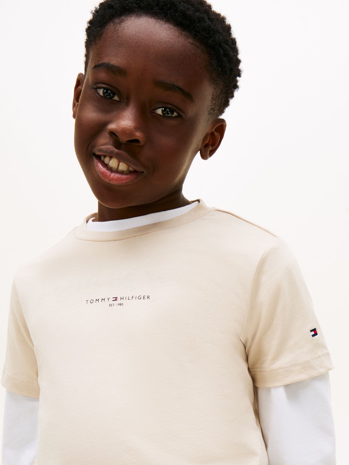 Essential Logo T-Shirt And Shorts Set — Beige