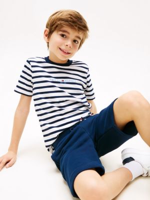 conjunto de camiseta y pantalón corto multicolor de niños tommy hilfiger