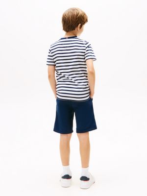 conjunto de camiseta y pantalón corto multicolor de niños tommy hilfiger