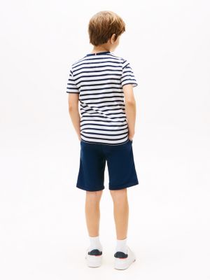 multi t-shirt and sweat shorts set for boys tommy hilfiger