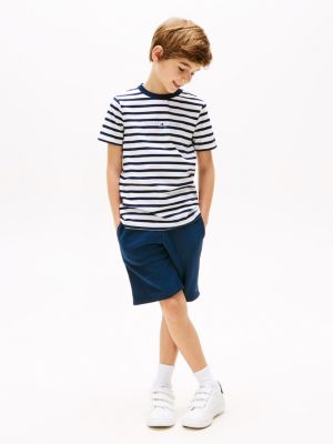 multi t-shirt and sweat shorts set for boys tommy hilfiger