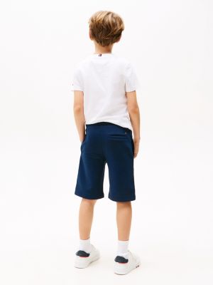 short en molleton à logo bleu pour garçons tommy hilfiger