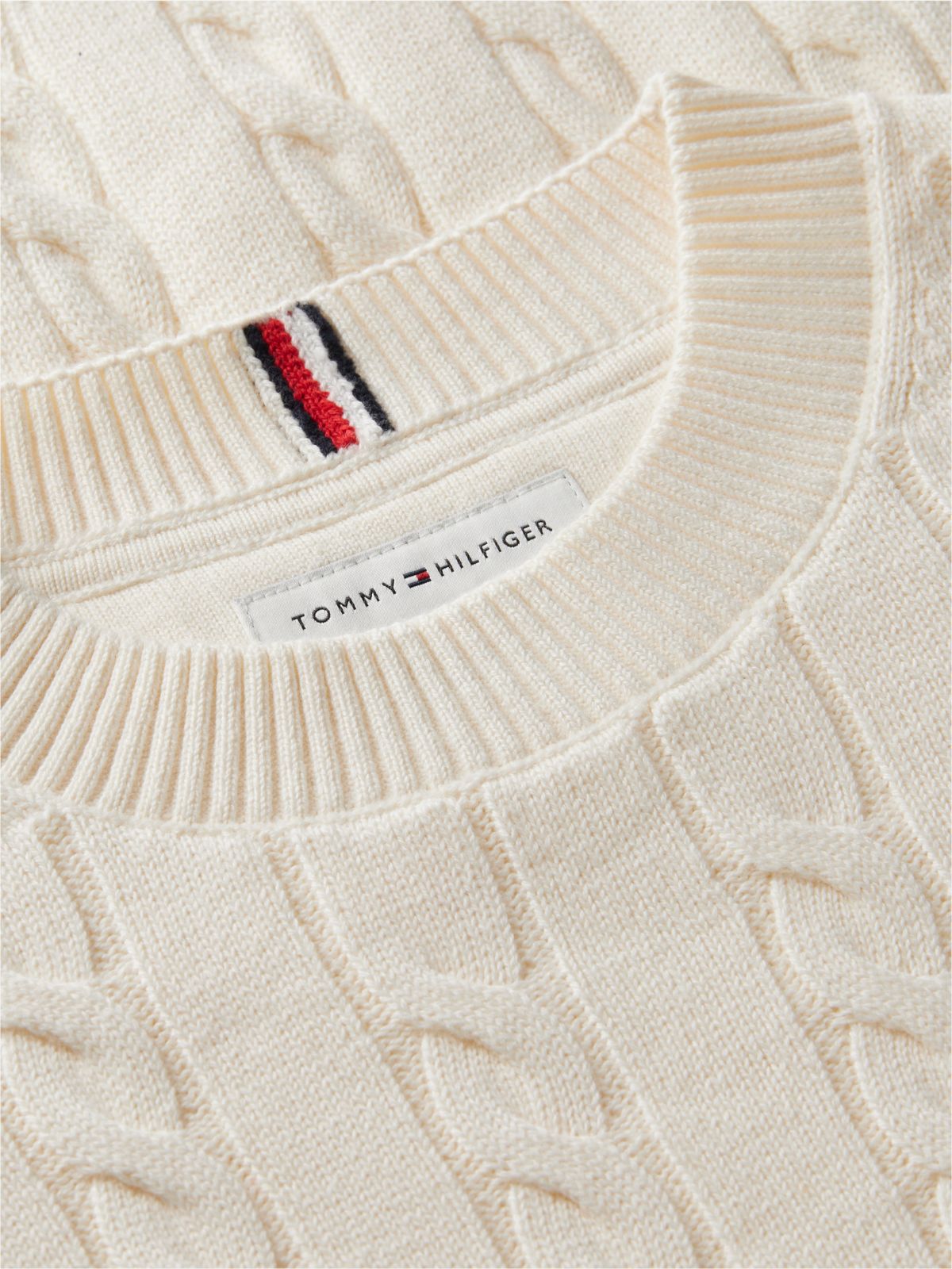Cable Knit Crew Neck Jumper — Yellow