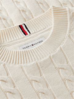 Cable Knit Crew Neck Jumper — Yellow 6