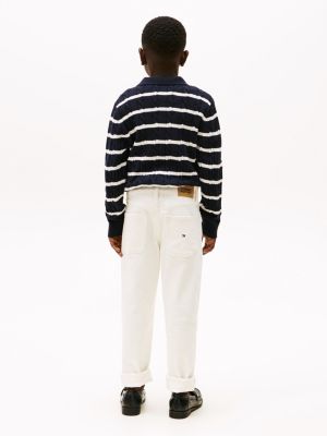 white white slim straight leg jeans for boys tommy hilfiger