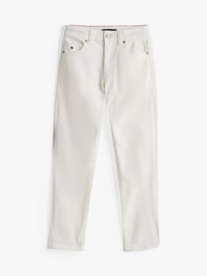 weiß weiße slim straight leg jeans für jungen - tommy hilfiger