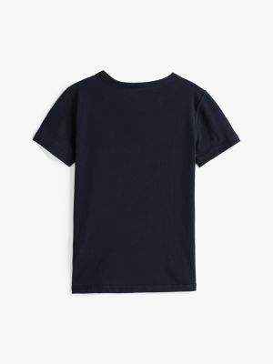 t-shirt adaptive à logo noir pour garçons tommy hilfiger