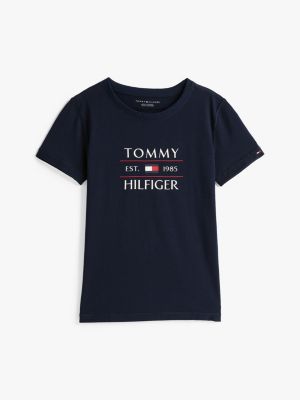 black adaptive logo t-shirt for boys tommy hilfiger