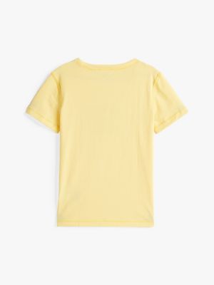 t-shirt adaptive à logo jaune pour garçons tommy hilfiger