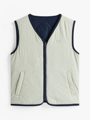 blue reversible quilted relaxed gilet for boys tommy hilfiger