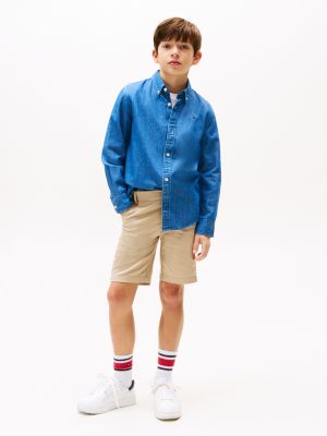 blue chambray denim shirt for boys tommy hilfiger