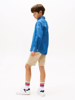 blue chambray denim shirt for boys tommy hilfiger