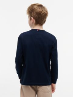 Flag Embroidery Relaxed Long Sleeve T-Shirt — Blue 4