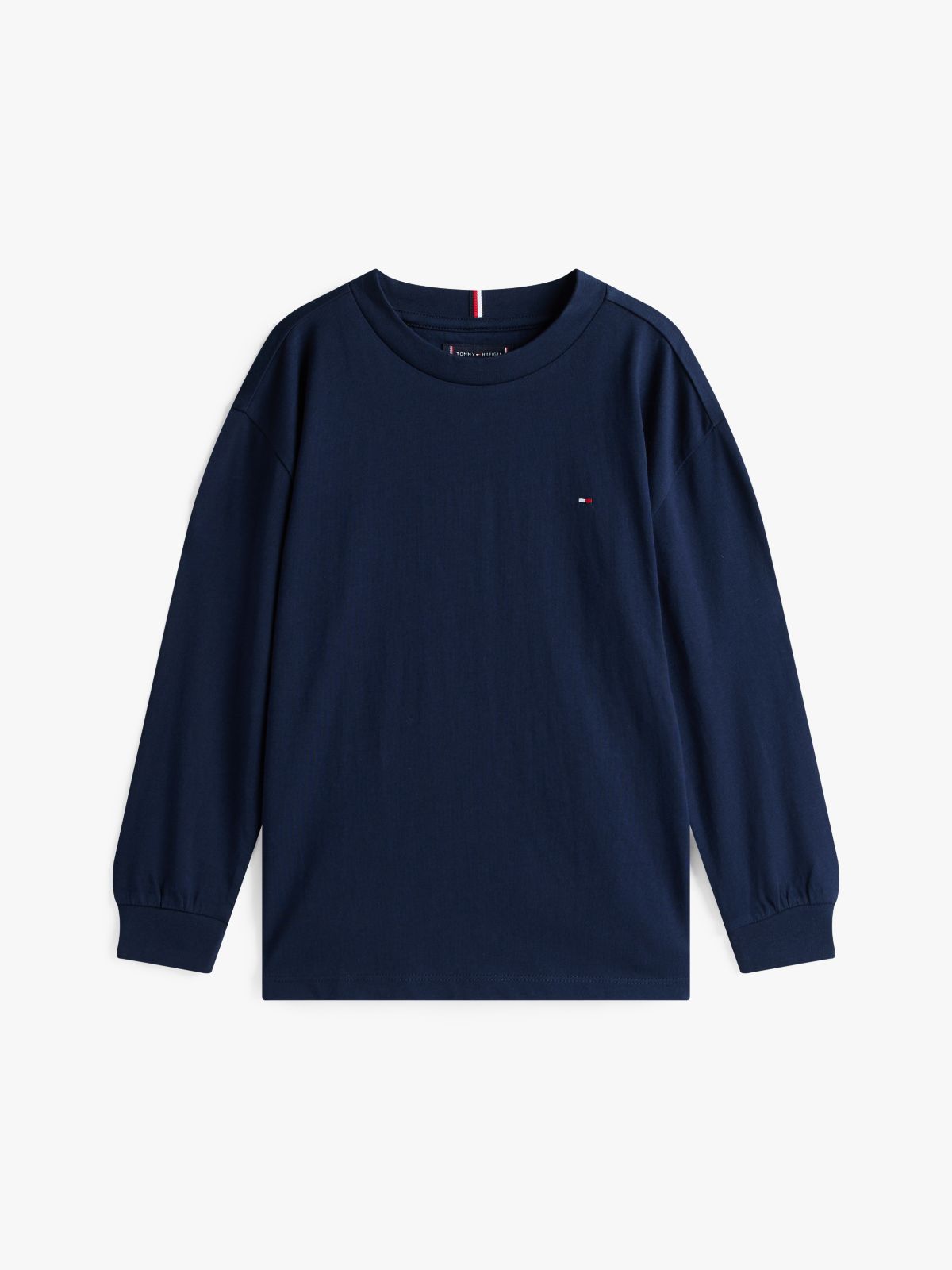 Flag Embroidery Relaxed Long Sleeve T-Shirt — Blue