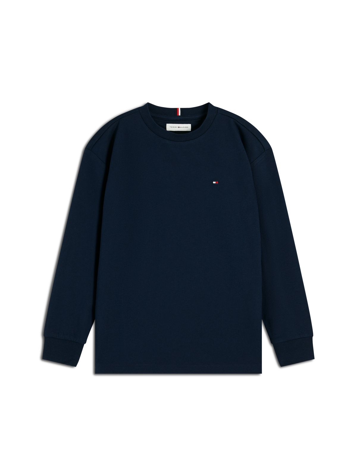 Flag Embroidery Relaxed Long Sleeve T-Shirt — Blue