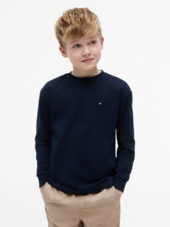 Flag Embroidery Relaxed Long Sleeve T-Shirt — Blue 1