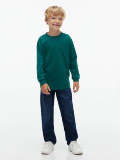 Flag Embroidery Relaxed Long Sleeve T-Shirt — Green 2