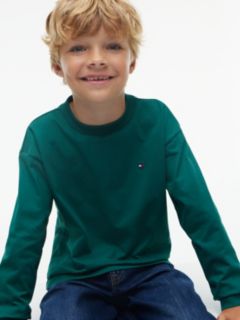Flag Embroidery Relaxed Long Sleeve T-Shirt — Green 3