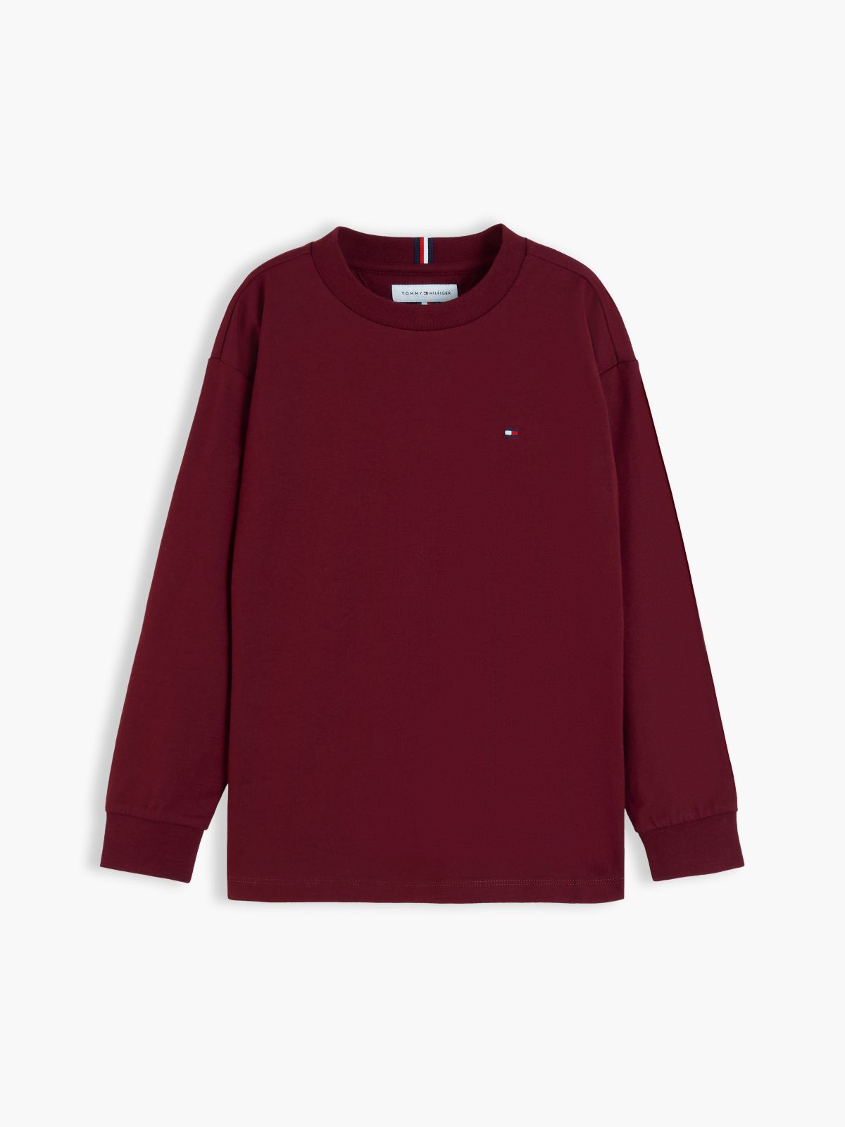 Flag Embroidery Relaxed Long Sleeve T-Shirt — Purple