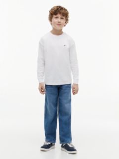 Flag Embroidery Relaxed Long Sleeve T-Shirt — White 2