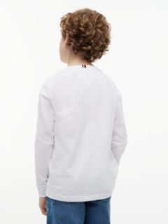 Flag Embroidery Relaxed Long Sleeve T-Shirt — White 4