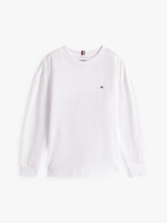 Flag Embroidery Relaxed Long Sleeve T-Shirt — White 5