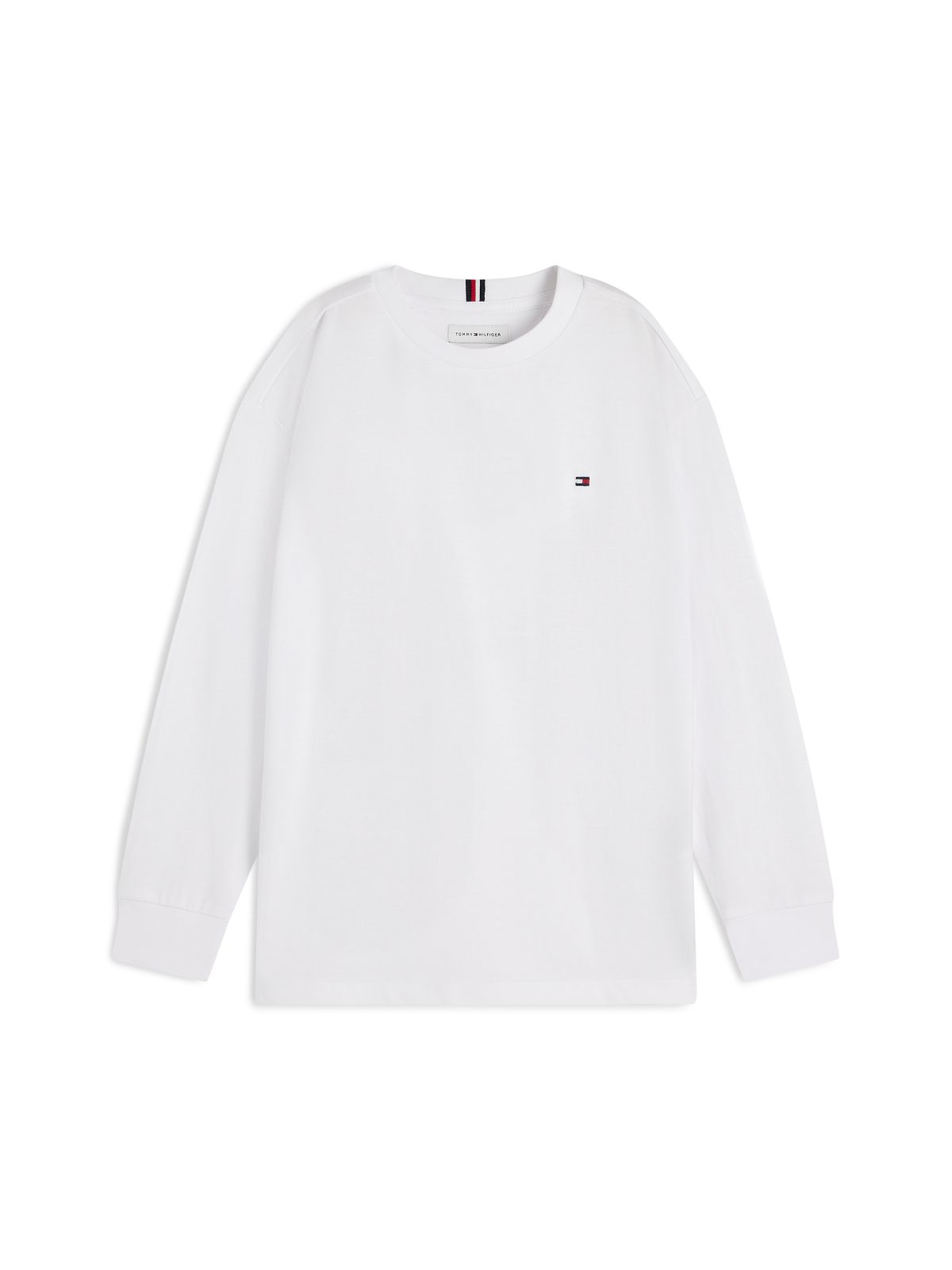 Flag Embroidery Relaxed Long Sleeve T-Shirt — White