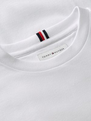 wit essential longsleeve t-shirt van jersey voor jongens - tommy hilfiger
